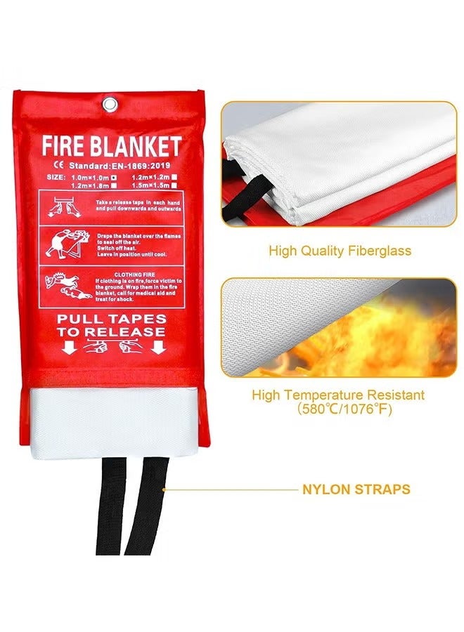 1 Pack of Fire Blankets for Fire Safety - Emergency Safety Fire Blanket - Retardant Kitemarked Fiberglass Fire Suppression Blanket - Kitchen, Home, Office, Caravan Fire Resistant Blanket - Image 2