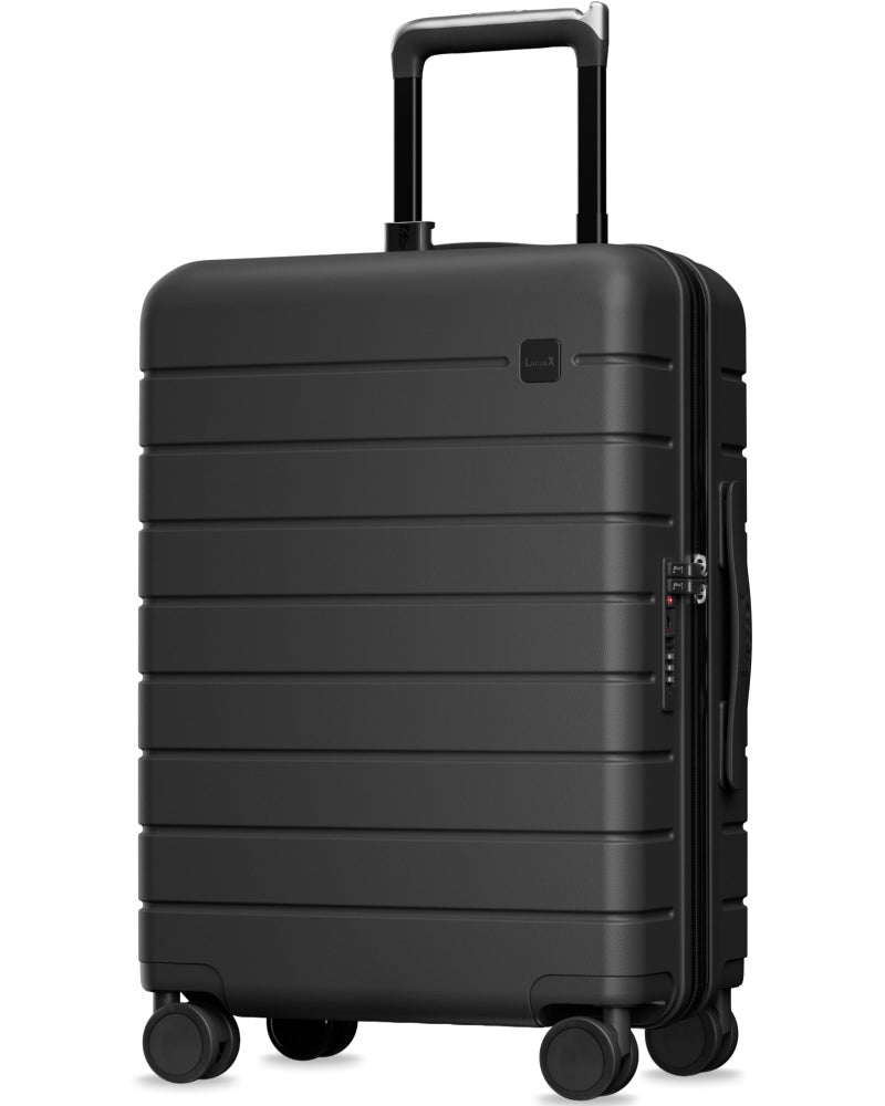 LUGGEX Carry On Luggage 22x14x9 Airline Approved,HUP3 Accelerate Access with DiHook, Handy Pouch, 20 inch Expandable Hard Shell Suitcases with Spinner Wheels (EX-Enhance,Reef Black,20 Inch,37L-41L) - Image 1
