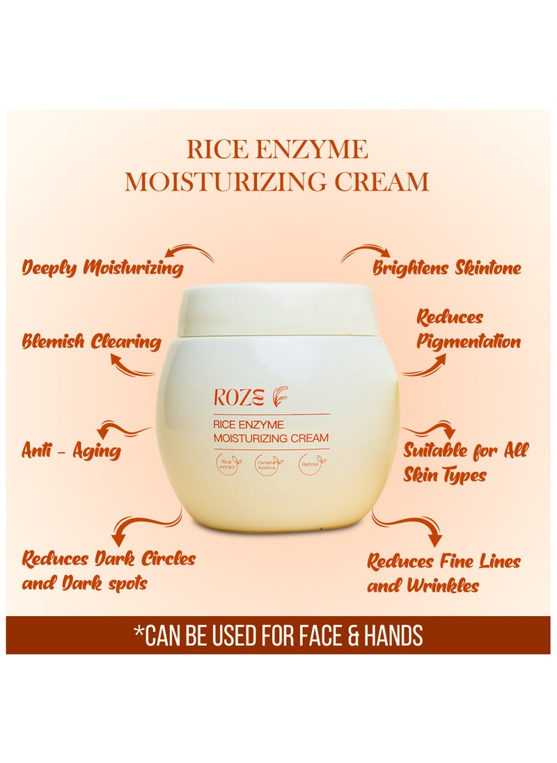 ROZE Roze Skin Care Combo Pack | Rice Facial Cleanser 120ml | Rice Enzyme Moisturizing Cream 50g | No Dark Spots | No pigmentation | Radiant Glow  - Image 5