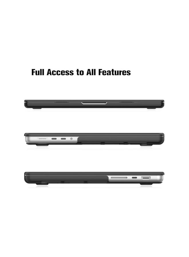 بروماس حافظة متوافقة مع حافظة ماك بوك برو 14 بوصة 2024-2021 M3 A2918 A2992 M2 M1 A2779 A2442، حافظة حماية بلاستيكية صلبة لجهاز ماك بوك برو 14 مع معرف اللمس (أسود) - Image 2