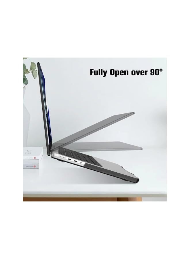 بروماس حافظة متوافقة مع حافظة ماك بوك برو 14 بوصة 2024-2021 M3 A2918 A2992 M2 M1 A2779 A2442، حافظة حماية بلاستيكية صلبة لجهاز ماك بوك برو 14 مع معرف اللمس (أسود) - Image 3