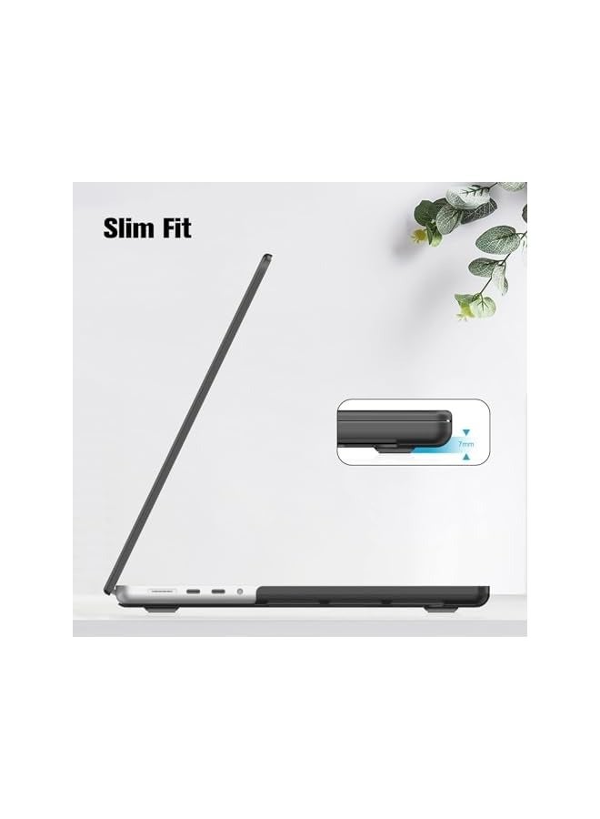 بروماس حافظة متوافقة مع حافظة ماك بوك برو 14 بوصة 2024-2021 M3 A2918 A2992 M2 M1 A2779 A2442، حافظة حماية بلاستيكية صلبة لجهاز ماك بوك برو 14 مع معرف اللمس (أسود) - Image 4