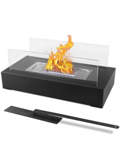 CENYEDA Four Seasons Tabletop Ethanol Fireplace, Suitable for Indoor and Outdoor Use, 35×18×15 cm, Black