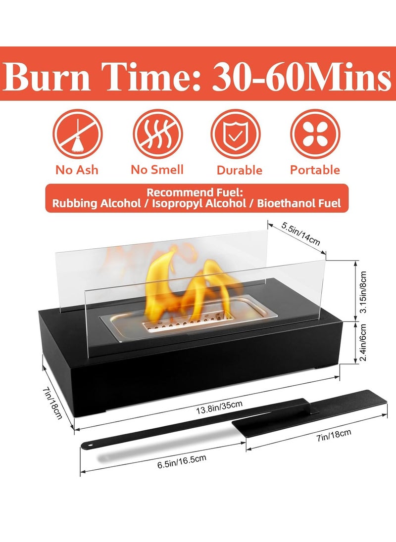 General - CENYEDA Four Seasons Tabletop Ethanol Fireplace, Suitable for Indoor and Outdoor Use, 35×18×15 cm, Black - Image 1