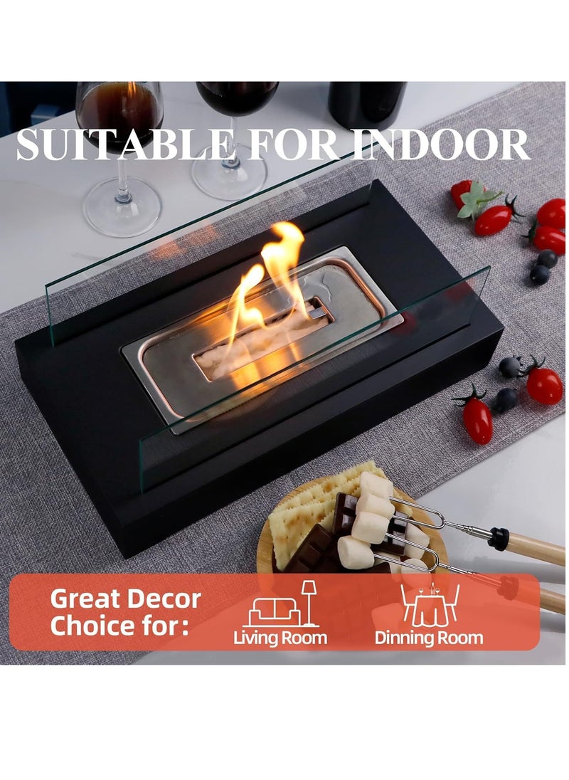 General - CENYEDA Four Seasons Tabletop Ethanol Fireplace, Suitable for Indoor and Outdoor Use, 35×18×15 cm, Black - Image 1
