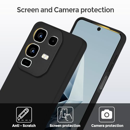 SBMS غطاء خلفي سيليكون SBMS لهاتف Infinix Note 50x 5G | بطانة داخلية من الألياف الدقيقة الناعمة | حماية للكاميرا مع نتوء | غطاء خلفي مقاوم للصدمات لهاتف Infinix Note 50x 5G (أسود) - Image 2