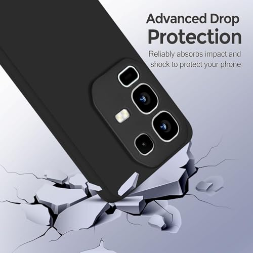 SBMS غطاء خلفي سيليكون SBMS لهاتف Infinix Note 50x 5G | بطانة داخلية من الألياف الدقيقة الناعمة | حماية للكاميرا مع نتوء | غطاء خلفي مقاوم للصدمات لهاتف Infinix Note 50x 5G (أسود) - Image 4