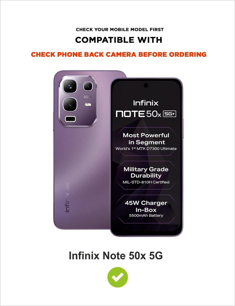 SBMS غطاء خلفي سيليكون SBMS لهاتف Infinix Note 50x 5G | بطانة داخلية من الألياف الدقيقة الناعمة | حماية للكاميرا مع نتوء | غطاء خلفي مقاوم للصدمات لهاتف Infinix Note 50x 5G (أسود) - Image 5
