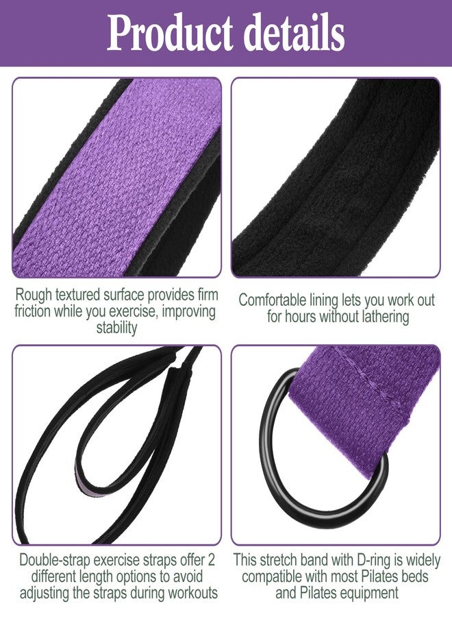 Honoson 2 Pcs Pilates Double Loop Straps for Reformer Pilates Straps Pilates Equipment Yoga Straps Exercise Straps for Home Gym Workout - Image 4