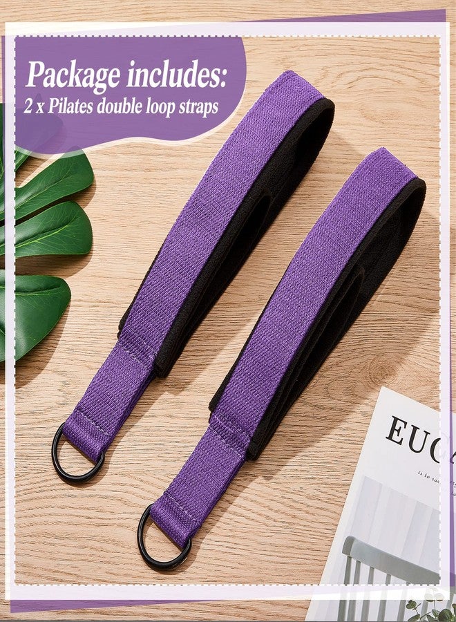Honoson 2 Pcs Pilates Double Loop Straps for Reformer Pilates Straps Pilates Equipment Yoga Straps Exercise Straps for Home Gym Workout - Image 3