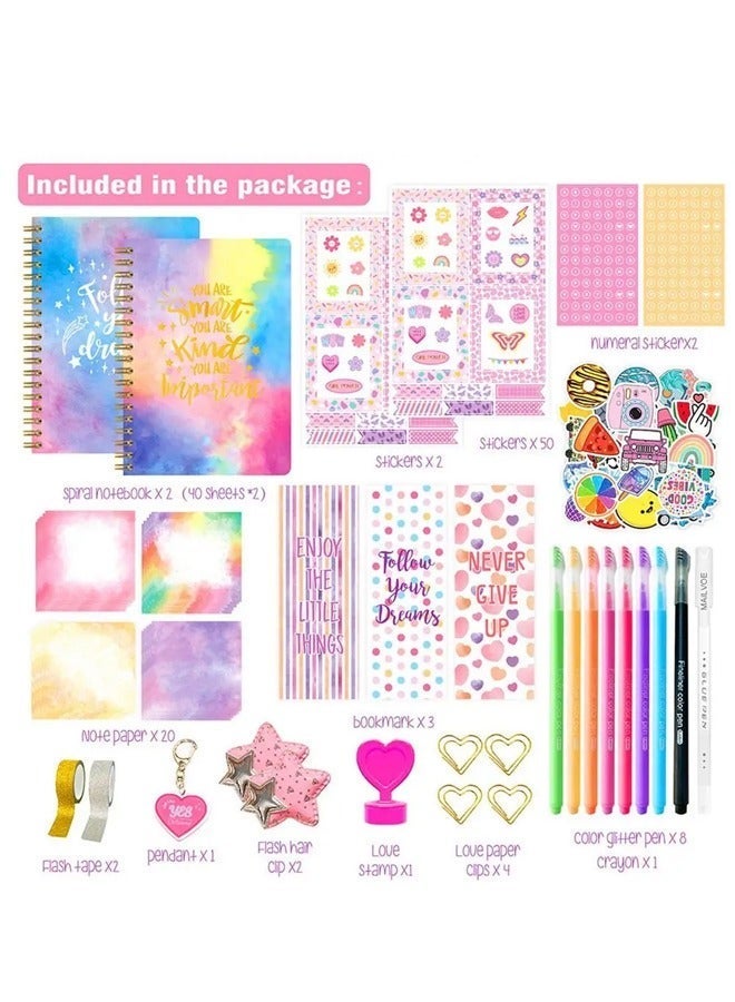 Topyich DIY Journal Kit - DIY Journal Set for Girls, Stationary for Kids, Scrapbook & Diary Supplies Set, Journaling Art Crafts Kit - Image 2