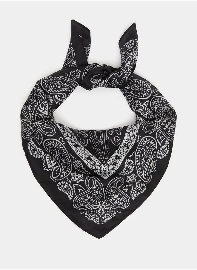 ستايلي Styli Paisley Print Square Neck Scarf