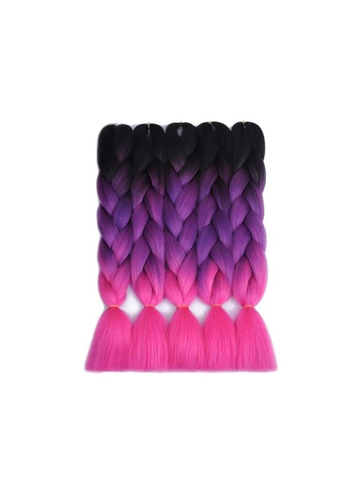 وصلات الشعر الاصطناعي للراستا ارجواني مموج طويل 6 قطع