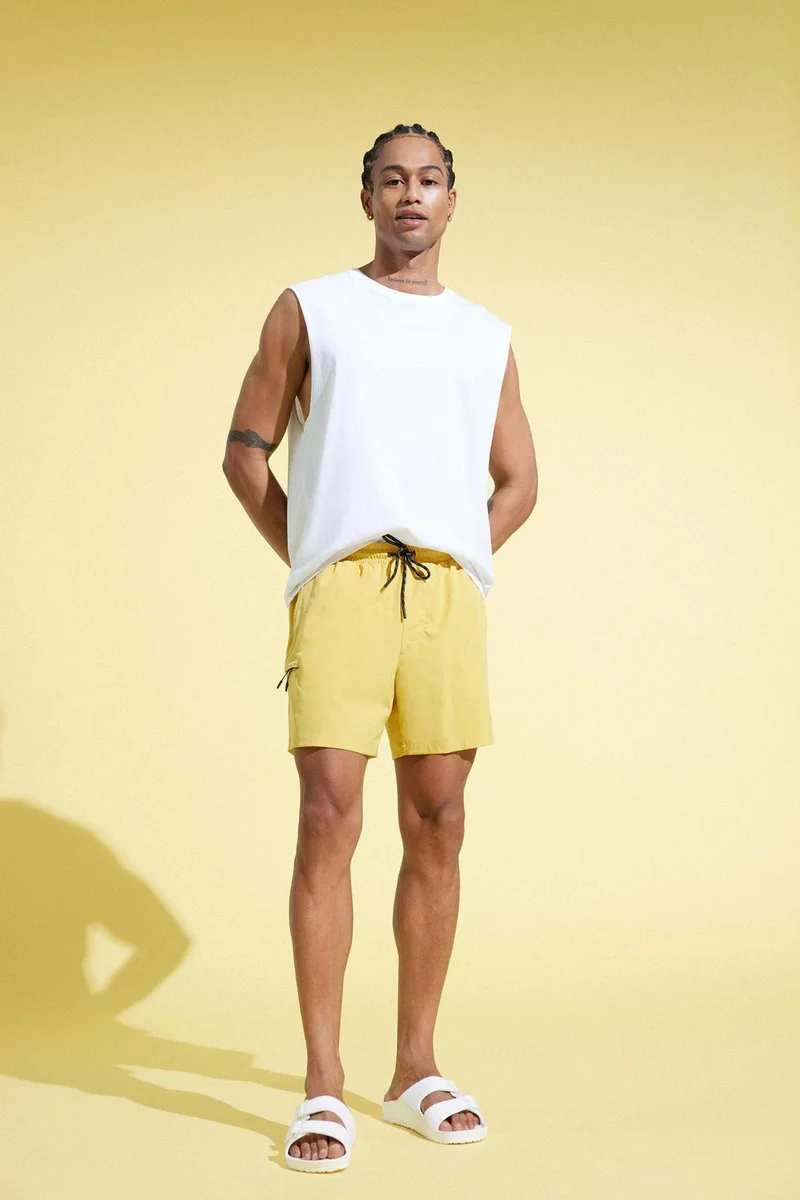 Defacto DeFactoFit Printed Flexible Textured Sports Swim Shorts