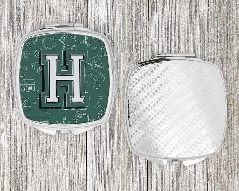Caroline's Treasures CJ2010-HSCM Letter H Back to School Initial Compact Mirror Decorative Travel Makeup Mirror for Women Girls Gifts Pocket Makeup Mirror Folding Handheld - Image 4
