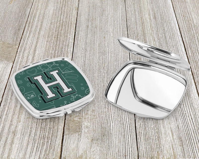 Caroline's Treasures CJ2010-HSCM Letter H Back to School Initial Compact Mirror Decorative Travel Makeup Mirror for Women Girls Gifts Pocket Makeup Mirror Folding Handheld - Image 3