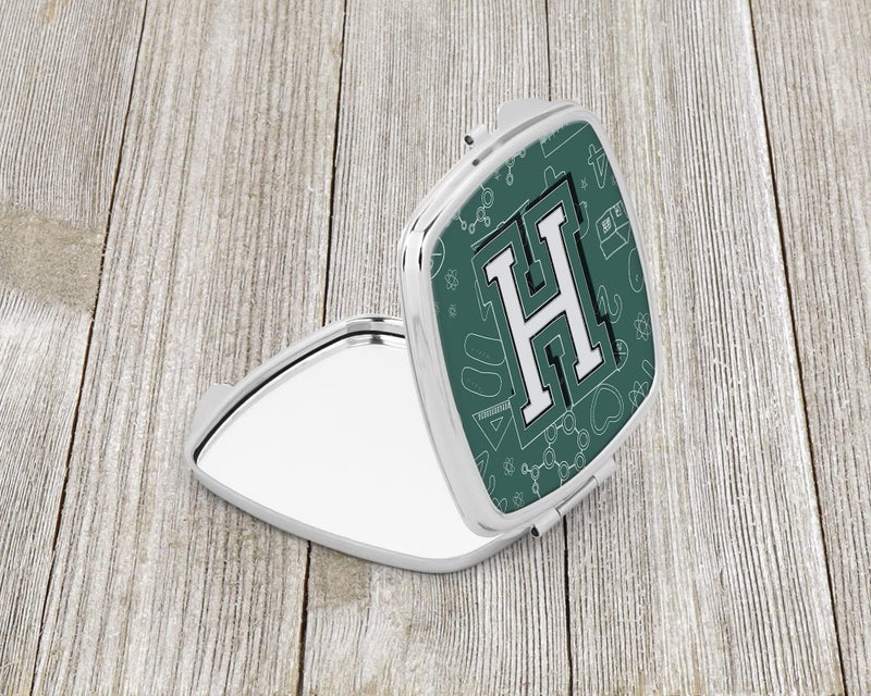 Caroline's Treasures CJ2010-HSCM Letter H Back to School Initial Compact Mirror Decorative Travel Makeup Mirror for Women Girls Gifts Pocket Makeup Mirror Folding Handheld - Image 2