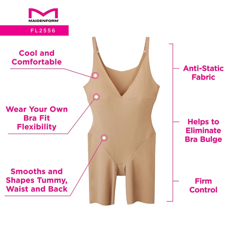 Maidenform womens Your Own Bra Singlet Fajas Fl2556 shapewear bodysuits, Body Beige, Small US - Image 5