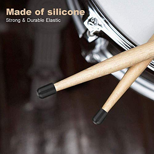 Liyafy Drumstick Silent Practice Tips Drum Stick Mallet Protectors Covers Drum Set Accessories Pack of 20 - Image 4