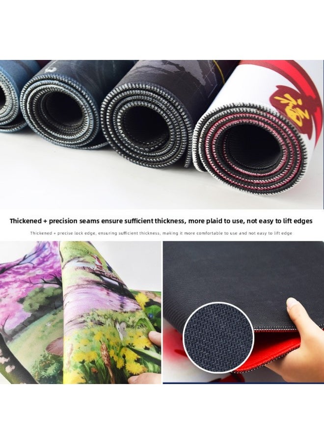 Mouse Pad Oversized Women's Small Size Office Shortcuts Thickened Keyboard Wrist Soft Desk Pad Men's Wrist Desktop Non-Slip-Color:✿❀▷♡♡4mm-800x300mm-Pattern:✿❀▷♡♡Cdr+ai Shortcut Key