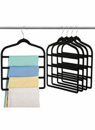 5 Pack Pants Hangers Non Slip Space Saving Multi-Layer Swing Arm Velvet Pant Hanger 4Tier Saver for Jeans Scarf Trouser Tie Towel Silk Clothes - pzsku/ZCC143F9C50C41476F58BZ/45/_/1679802665/13bc468c-8f84-488c-9272-b906cabfbadb