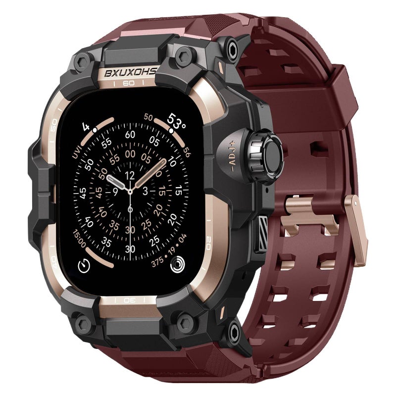 Adjustable Stainless Steel Red Link Smartwatch Band Compatible with Apple Watch 38 40 41 42 44 45 49mm with Fit Replacement Strap and Dressy - Image 1