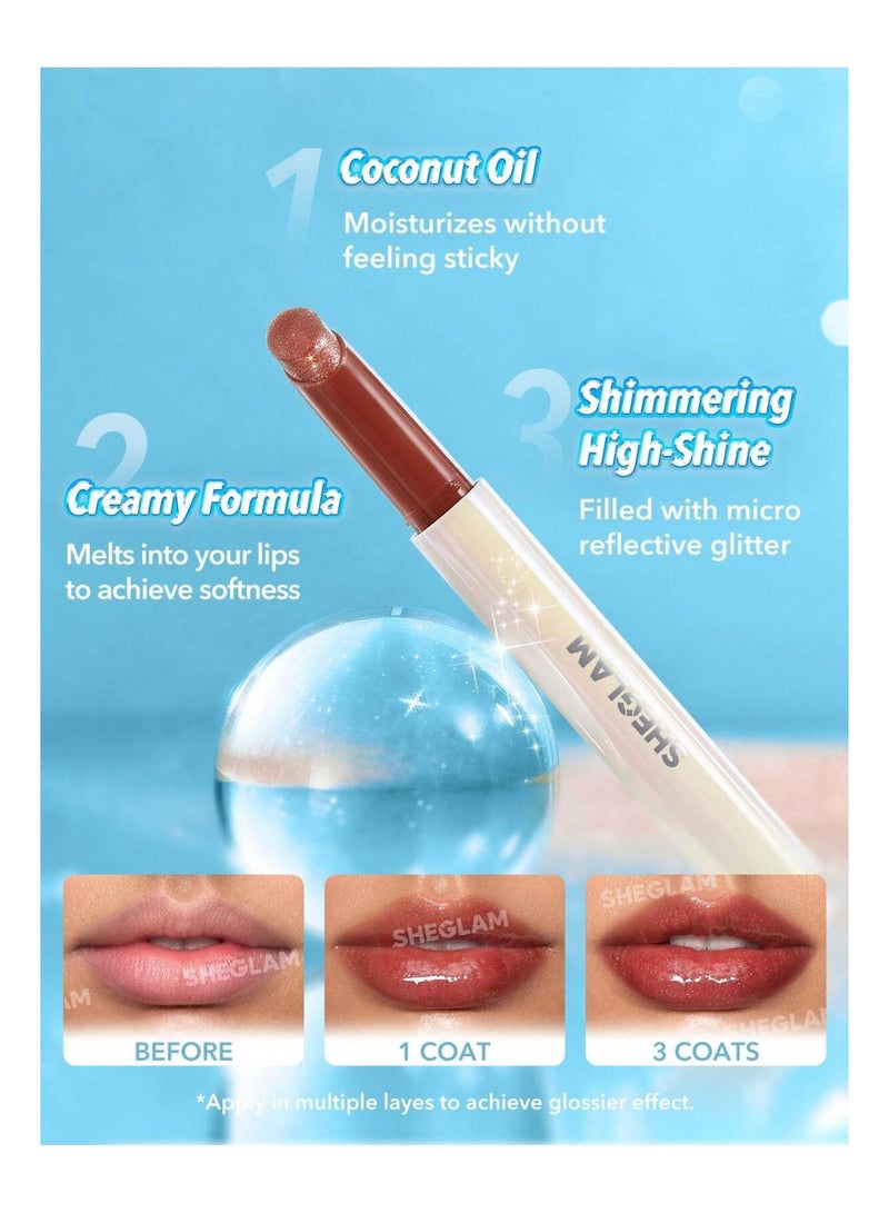 SHEGLAM Pout-Perfect Shimmer Lip Plumper Sepia Kiss - Image 5