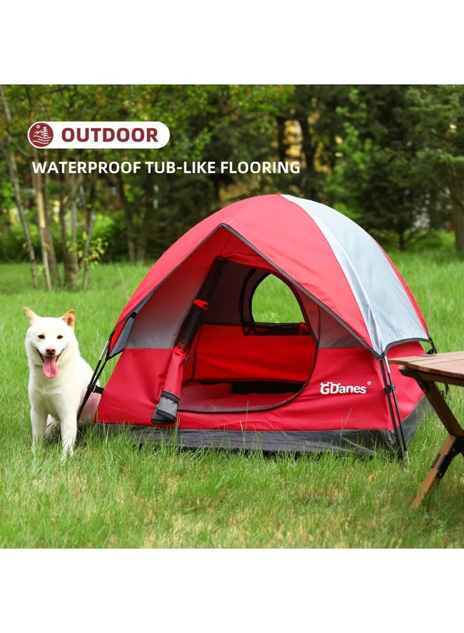 GDanes Red Dog Tent, Portable Indoor/Outdoor Dog House, Dog Bed with Soft Mat - 39 X 39 X 31 Inches - Image 4