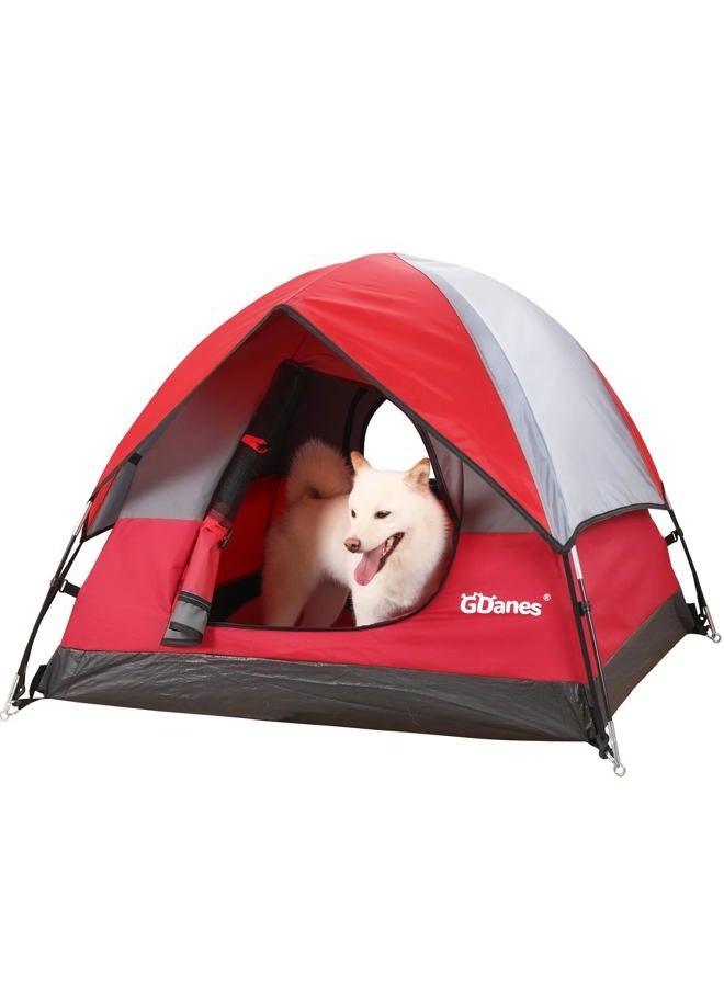 GDanes Red Dog Tent, Portable Indoor/Outdoor Dog House, Dog Bed with Soft Mat - 39 X 39 X 31 Inches - Image 1