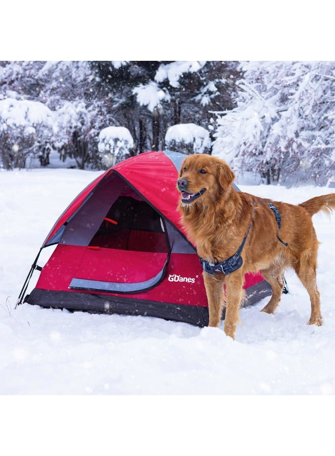 GDanes Red Dog Tent, Portable Indoor/Outdoor Dog House, Dog Bed with Soft Mat - 39 X 39 X 31 Inches - Image 3
