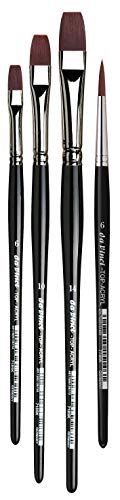 da Vinci Watercolor Series 4220 Top Acryl Brush Set for Acrylic, Oil, and Watercolor, Synthetic for Watercolor, Acrylic, and Oil, Multiple Sizes, 4 Brushes (Series 7185k, 7785k) - Image 1