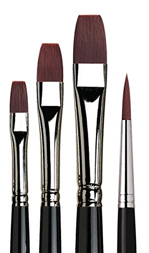 da Vinci Watercolor Series 4220 Top Acryl Brush Set for Acrylic, Oil, and Watercolor, Synthetic for Watercolor, Acrylic, and Oil, Multiple Sizes, 4 Brushes (Series 7185k, 7785k) - Image 2