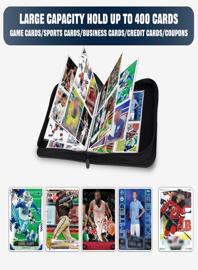 HESPLUS Sports Card Binder 4 Pocket Trading Card Binder 400 Pockets Double Sided Pockets Baseball Card Binder for Football Baseball Basketball Hockey Card and Other TCG Collection Storage Album - Image 3