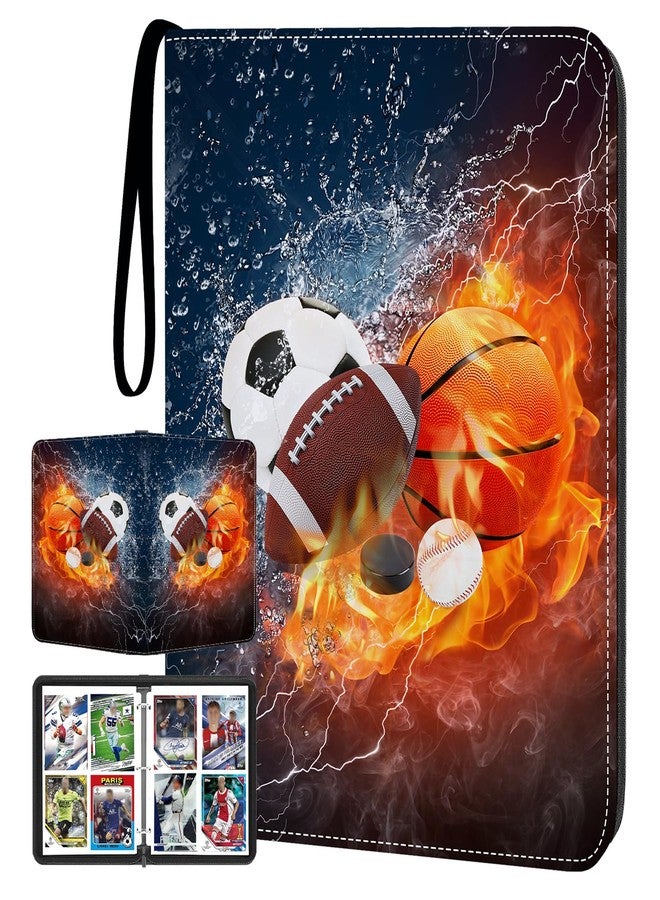 HESPLUS Sports Card Binder 4 Pocket Trading Card Binder 400 Pockets Double Sided Pockets Baseball Card Binder for Football Baseball Basketball Hockey Card and Other TCG Collection Storage Album - Image 1
