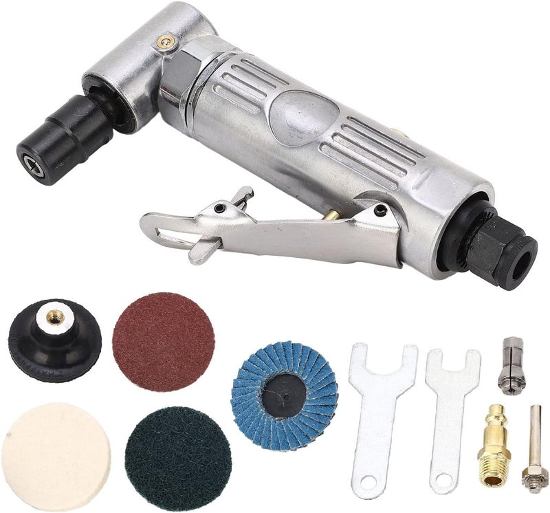 Pneumatic Grinder Set, Safety Switch, Adjustable Speed, Right Angle Grinder For Carving Chamfering - Image 1