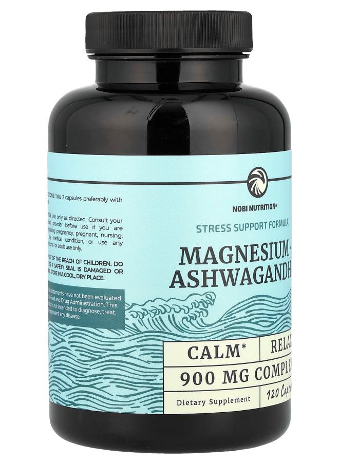 Nobi Nutrition Magnesium + Ashwagandha 120 Capsules  - Image 2