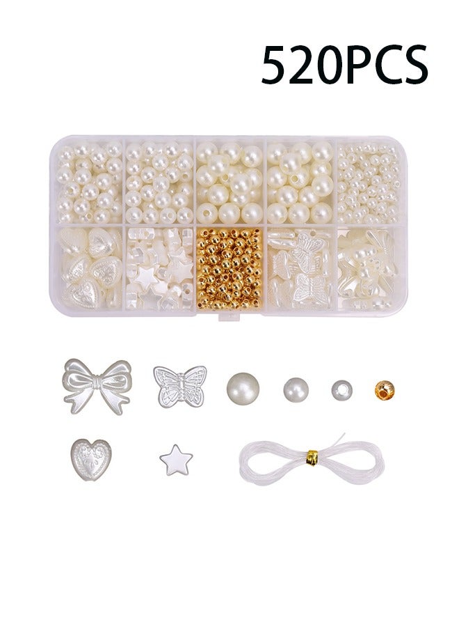 Generic Artificial Pearl Butterfly Heart Shaped Spacer Beads Accessories Handmade DIY Set - Image 1