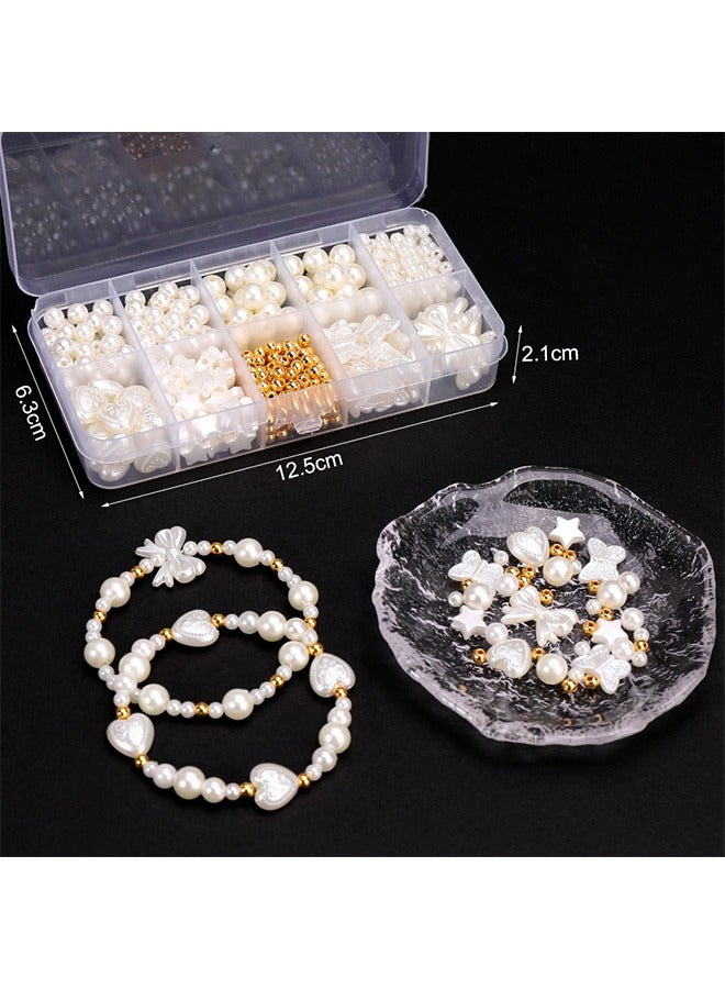 Generic Artificial Pearl Butterfly Heart Shaped Spacer Beads Accessories Handmade DIY Set - Image 2