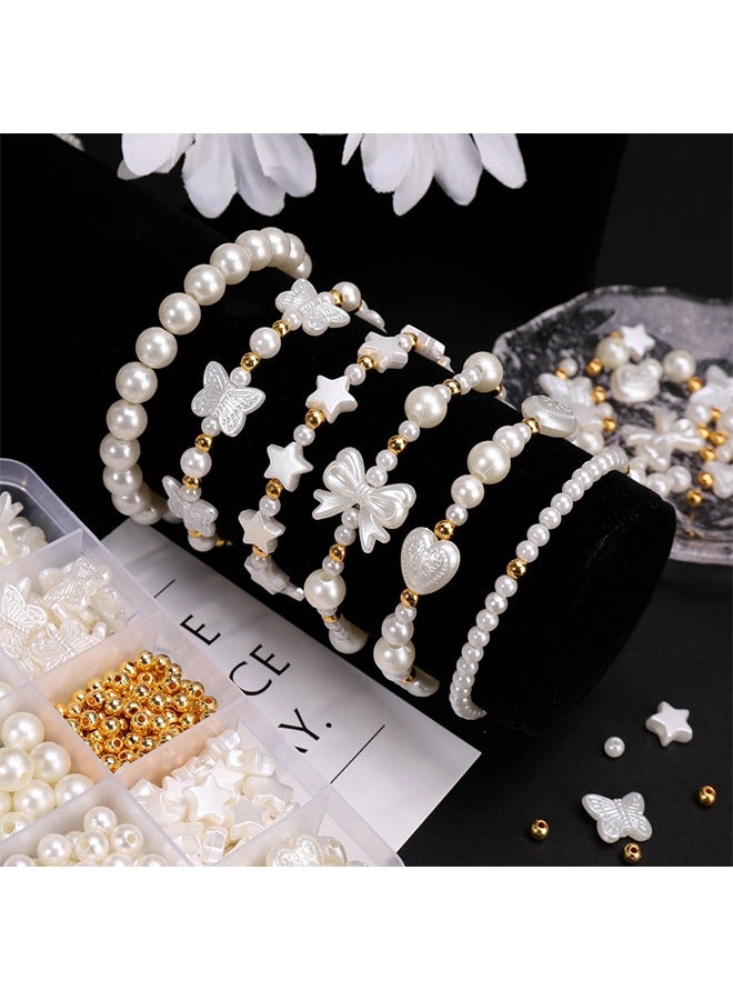 Generic Artificial Pearl Butterfly Heart Shaped Spacer Beads Accessories Handmade DIY Set - Image 4