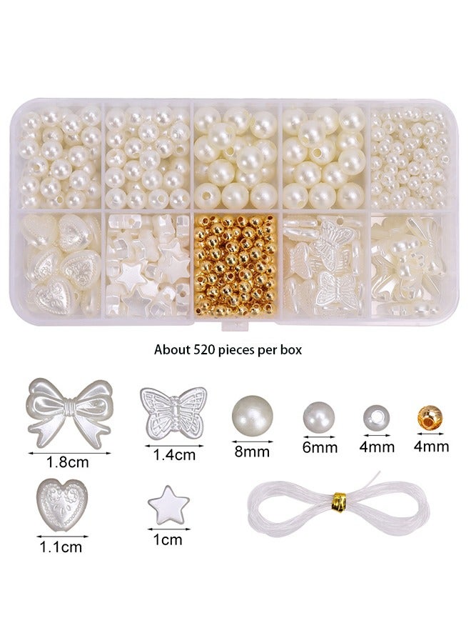Generic Artificial Pearl Butterfly Heart Shaped Spacer Beads Accessories Handmade DIY Set - Image 5