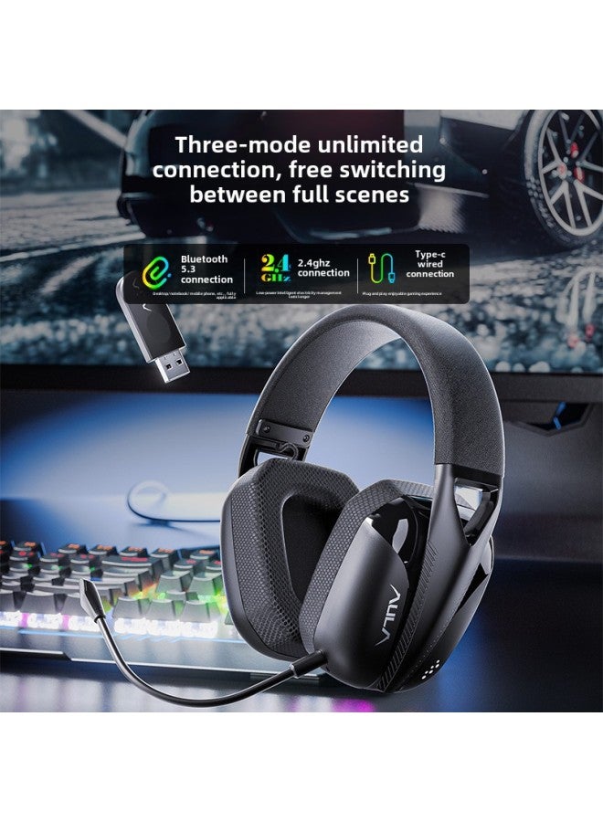 Tarantula S8 Headset Three-mode Bluetooth Wireless 2.4G E-sports Game Desktop Computer Notebook With Headset-Color:S8  Three-mode Lightweight Headphones