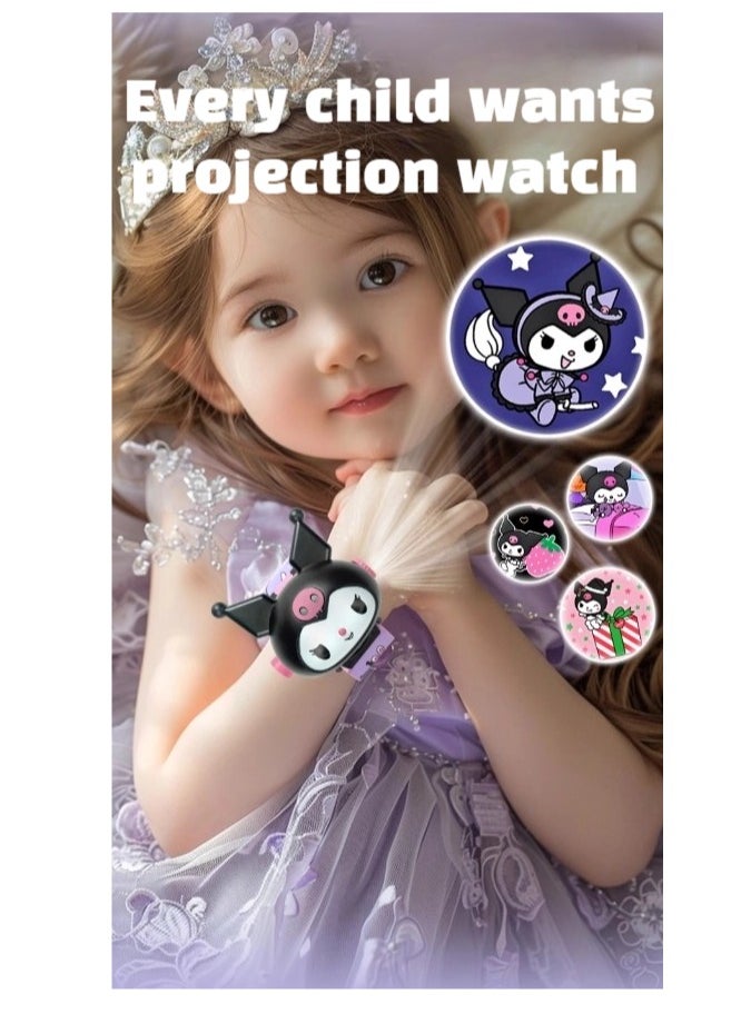 Solumi 3D Projection Watch for Girls – Kuromi Cartoon Toy Watch with Flip Lid, 24 Glowing Images, Electronic Time Display – Kids Gift Idea  - Image 5