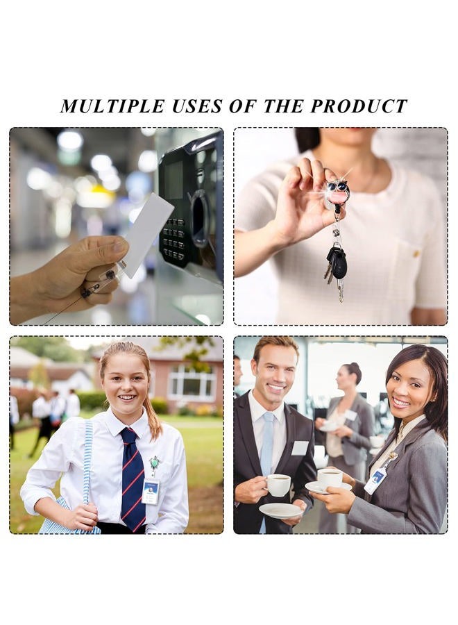 Outus 5 Pieces Crystal Badge Reels Retractable Rhinestone Badge Holder ID Name Badge Reels with Alligator Swivel ID Badge Clip for Teacher Worker Nurse Gift (Turtle, Bee, Owl, Flower) - Image 4