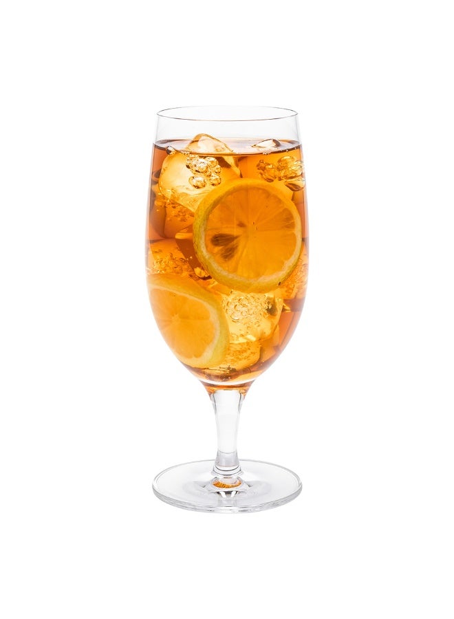 Restaurantware 16 Ounce Iced Tea Glasses, Set Of 6 Crystal Goblet Glasses - Laser-Cut Rim, Fine-Blown Crystal Water Glasses, For Weddings, Anniversaries, And Special Events, Dishwashable  - Image 2