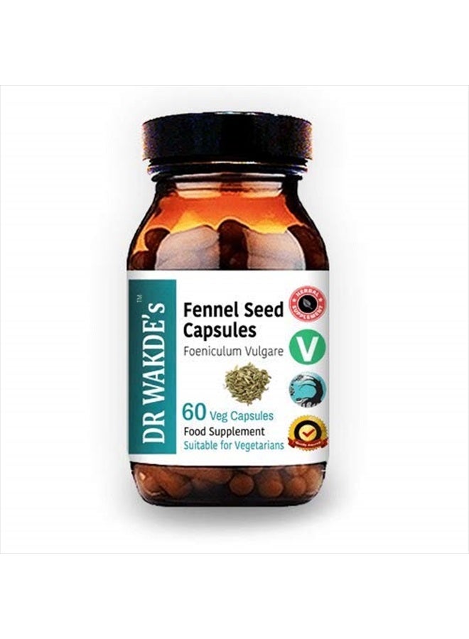 London DR WAKDE'S Fennel Seed Capsules | 60 Veg Caps | Ayurvedic Supplement | Vegan | 100% Herbal | Quantity Discounts | Same Day Dispatch - Image 1