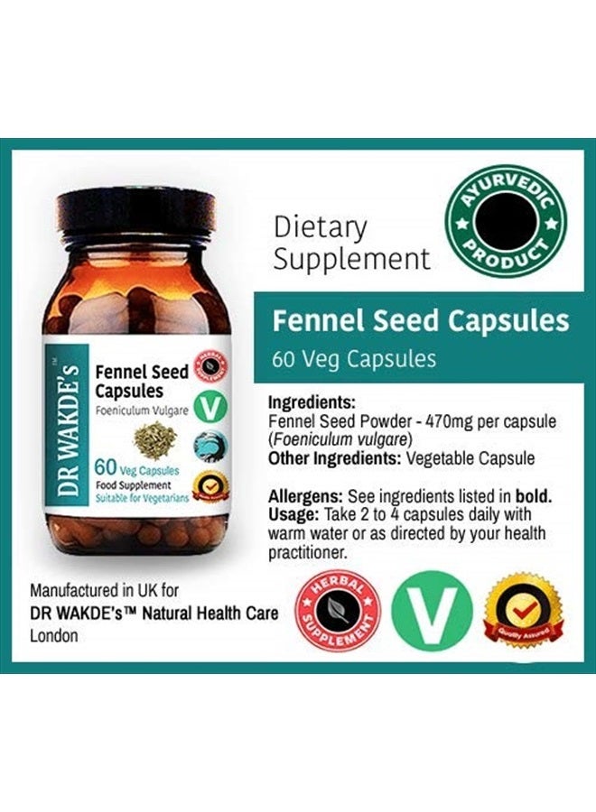 London DR WAKDE'S Fennel Seed Capsules | 60 Veg Caps | Ayurvedic Supplement | Vegan | 100% Herbal | Quantity Discounts | Same Day Dispatch - Image 5
