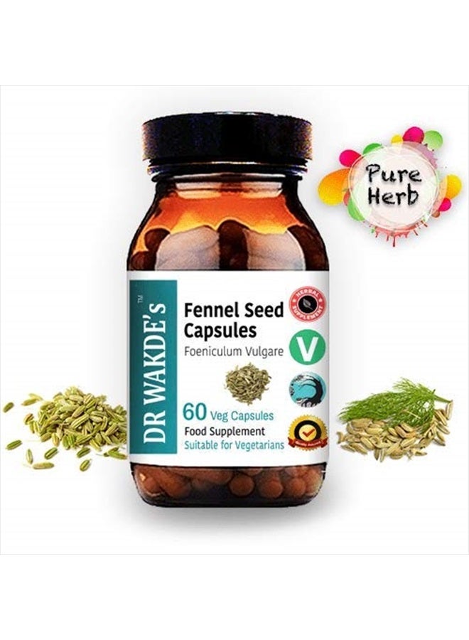 London DR WAKDE'S Fennel Seed Capsules | 60 Veg Caps | Ayurvedic Supplement | Vegan | 100% Herbal | Quantity Discounts | Same Day Dispatch - Image 2