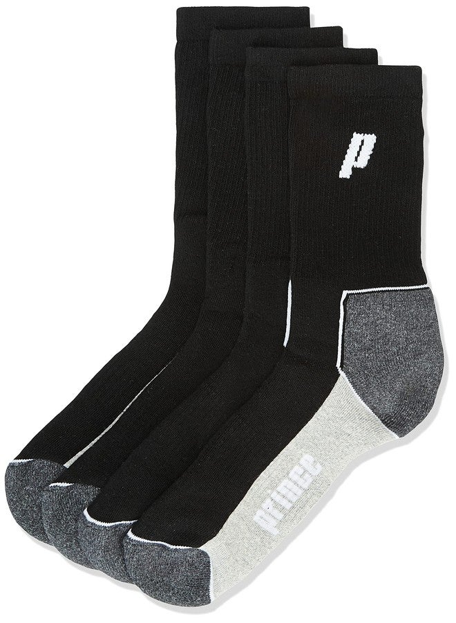 برنس مضرب تنس Prince Tour 21 مع 12 كرة تنس برتقالية من المرحلة الثانية وجوارب Prince Crew White - Image 4