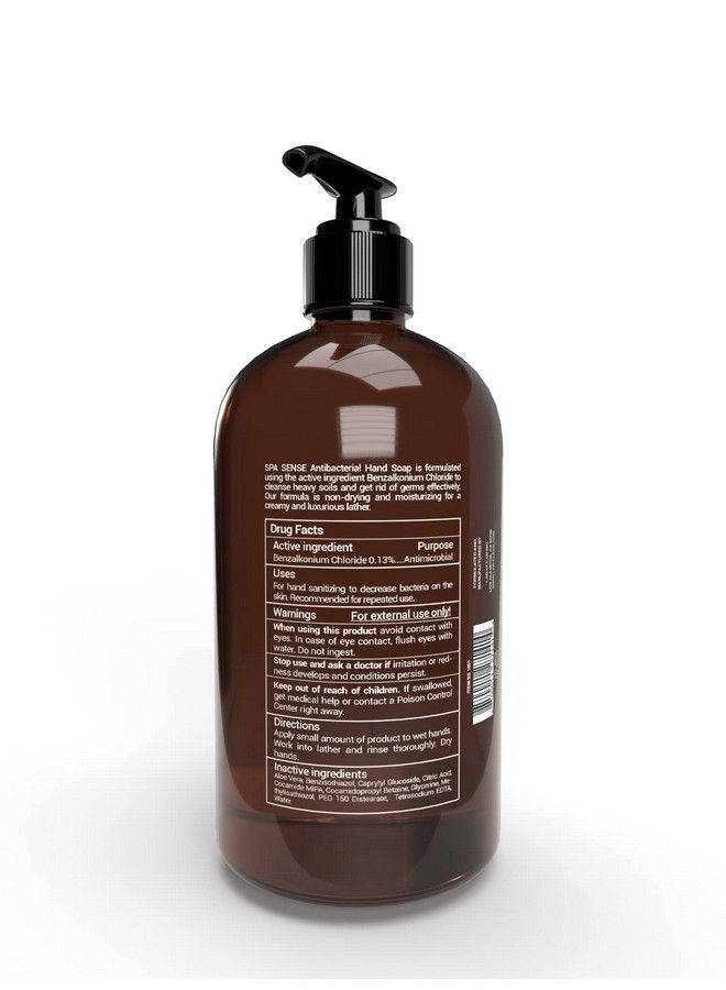 spa sense Antibacterial Hand Soap With Aloe Vera Kills 99.99% Of Germs  Nondrying Hydrating Conditioning Rich Creamy And Nourishing Hand Wash 16 Ounce Unscented - Image 3