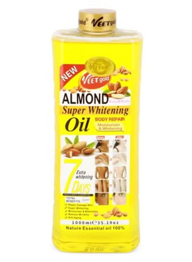 زيت اللوز لتبييض الوجه والجسم الفائق 1000 مل